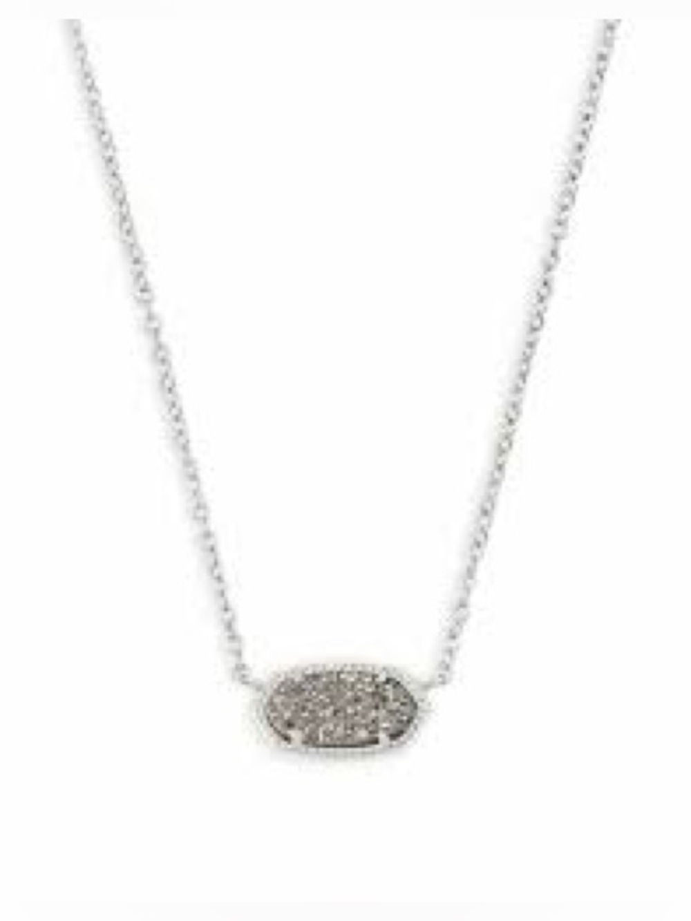 EUC Kendra Scott Elisa Silver Gunmetal Pendant Necklace